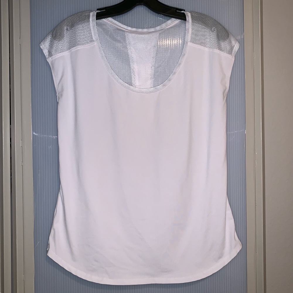 FABLETICS White Mesh Back Workout Top